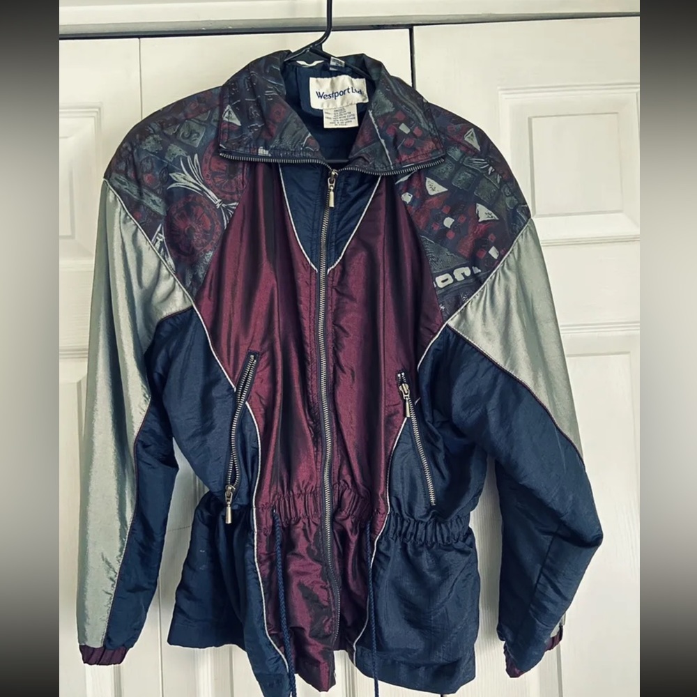 Vintage 80s 90s iridescent color block windbreaker